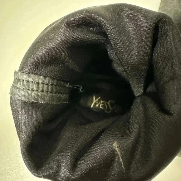 Vintage 80s Yves Saint Laurent gray wool felt square toe knee  high boots 6 - Picture 11 of 11